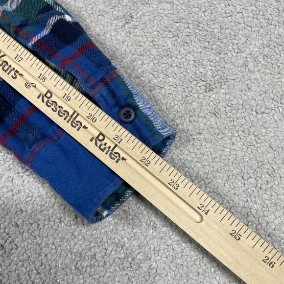 American Eagle Flannel Shirt Mens Small Plaid Pockets Blue Outdoors Casual - Picture 14 of 14